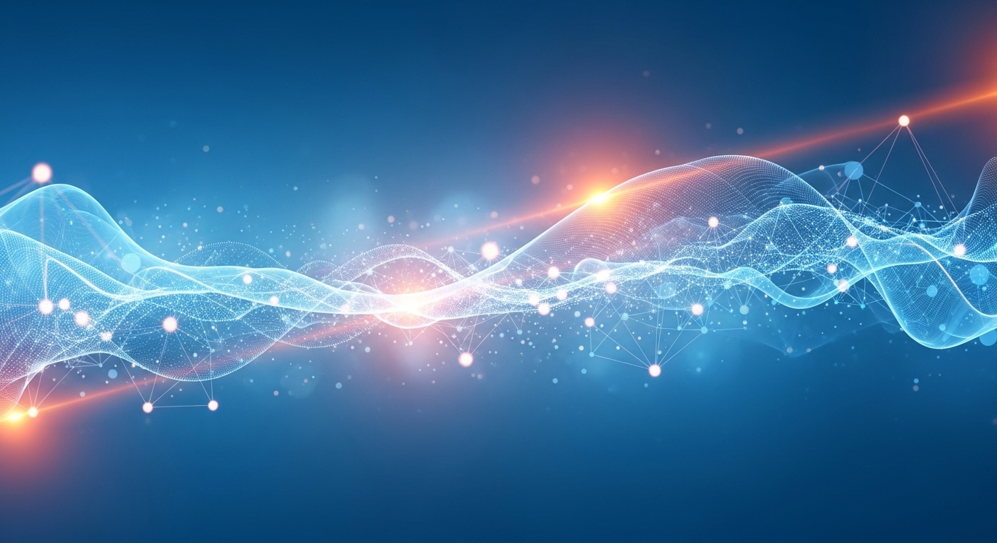 AI Content Engine abstract technology background with flowing data streams