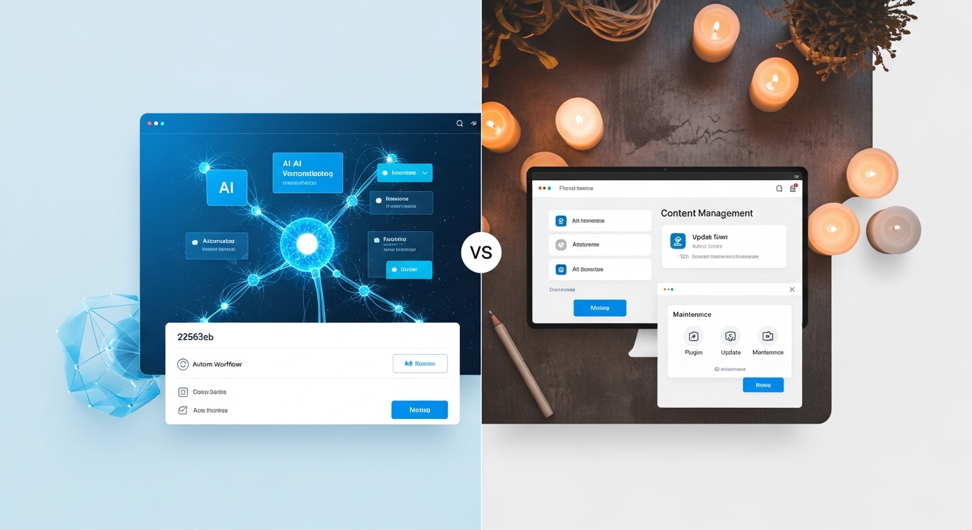 HiCMS AI-powered interface vs traditional WordPress dashboard comparison